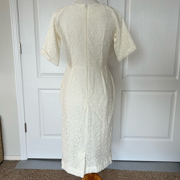 ASOS Cream Lace Retro Wiggle Dress - Picture 5 of 6